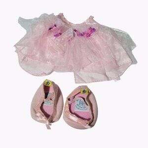 Build a Bear Pink Princess Dress Ballet Flats Tulle Clothes for Plush Animals